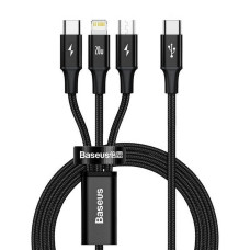BASEUS kábel 3v1 Typ C na Micro USB / Lightning / Typ C 20W CAMLT-SC01 1,5 m čierny