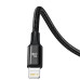 BASEUS kábel 3v1 Typ C na Micro USB / Lightning / Typ C 20W CAMLT-SC01 1,5 m čierny