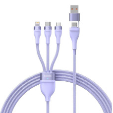 BASEUS kábel 3v1 USB A / Typ C na Micro USB / Lightning / Typ C PD QC 5A 100W CASS030105 1,2 m fialová