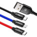 BASEUS kábel USB A na Lightning 2A Nimble CALMBJ-B91 0,23 m čierny červený