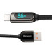 BASEUS kábel USB A na typ C s digitálnym displejom 66W 6932172600563 1 m čierny