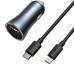 BASEUS nabíjačka do auta USB A + typ C + kábel Typ C na Lightning PD QC4.0 3A 40W TZCCJD-B0G tmavo sivá