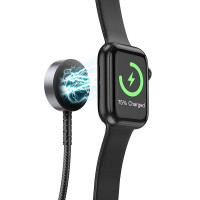 Bezdrôtová nabíjačka HOCO 2v1 typu C pre Apple Watch + nabíjací kábel Lightning PD QC 3A CW54 1,2 m čierna