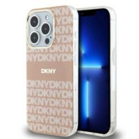 DKNY puzdro pre IPHONE 13 Pro Max kompatibilné s MagSafe DKHMP13XHRHSEP (DKNY HC MagSafe PC TPU Repeat Texture Pattern W/ Stripe) ružové