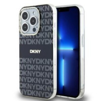 DKNY puzdro pre IPHONE 14 Pro kompatibilné s MagSafe DKHMP14LHRHSEK (DKNY HC MagSafe PC TPU Repeat Texture Pattern W/ Stripe) čierne