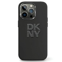 DKNY puzdro pre IPHONE 15 DKHCP15SSMCBSK (DKNY HC Silicone W/Stack Metal Logo) čierne