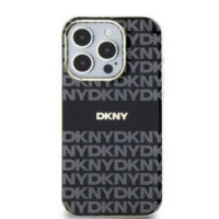 DKNY puzdro pre IPHONE 15 kompatibilné s MagSafe DKHMP15SHRHSEK (DKNY HC MagSafe PC TPU Repeat Texture Pattern W/ Stripe) čierne