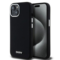 DKNY puzdro pre IPHONE 15 kompatibilné s MagSafe DKHMP15SSMCHLK (DKNY HC MagSafe Silicone W/Horizontal Metal Logo) čierne