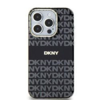 DKNY puzdro pre IPHONE 15 Plus kompatibilné s MagSafe DKHMP15MHRHSEK (DKNY HC MagSafe PC TPU Repeat Texture Pattern W/ Stripe) čierne