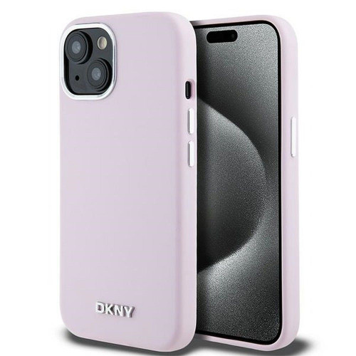 DKNY puzdro pre IPHONE 15 Plus kompatibilné s MagSafe DKHMP15MSMCHLP (DKNY HC MagSafe Silicone W/Horizontal Metal Logo) ružové