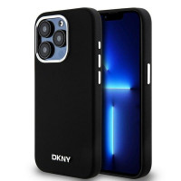 DKNY puzdro pre IPHONE 15 Pro kompatibilné s MagSafe DKHMP15LSMCHLK (DKNY HC MagSafe Silicone W/Horizontal Metal Logo) čierne