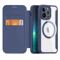 DUX DUCIS peňaženkové puzdro SKIN X PRO kompatibilné s MagSafe pre IPHONE 13 / 14 modré