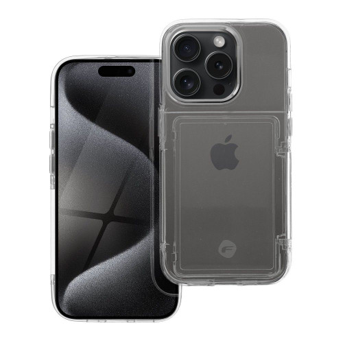 FORCELL F-PROTECT Kryštálové vreckové puzdro pre IPHONE 15 Pro transparentné