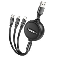 HOCO kábel 3v1 USB A na Lightning / Micro USB / Typ C 2A X75 1 m čierny