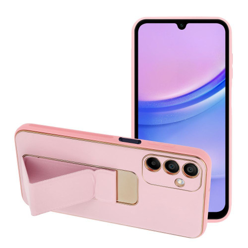 Kožené puzdro KICKSTAND pre SAMSUNG A15 5G / A15 4G ružové