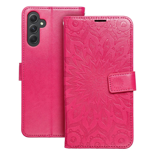 MEZZO Puzdro typu kniha pre SAMSUNG A14 4G / A14 5G mandala magenta