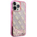 Originálne puzdro GUESS GUHCP14LLC4PSGP pre iPhone 14 PRO (Liquid Glitter 4G Translucent / pink)