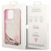 Originálne puzdro GUESS GUHCP14LLC4PSGP pre iPhone 14 PRO (Liquid Glitter 4G Translucent / pink)