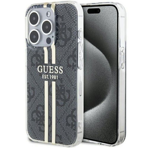 Originálne puzdro GUESS GUHCP15LH4PSEGK pre iPhone 15 Pro (4G Gold Stripe / black)