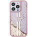 Originálne puzdro GUESS GUHCP15LLFCSEGP pre iPhone 15 Pro (Liquid Glitter Gold Stripes / pink)