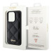 Originálne puzdro GUESS GUHCP15LPSQSQSK pre iPhone 15 Pro (Quilted Metal Logo / black)