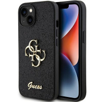 Originálne puzdro GUESS GUHCP15MHG4SGK pre iPhone 15 PLUS (Fixed Glitter Big 4G / black)