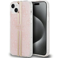 Originálne puzdro GUESS GUHCP15SH4PSEGP pre iPhone 15 (4G Gold Stripe / pink)