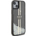 Originálne puzdro GUESS GUHCP15SLFCSEGK pre iPhone 15 (Liquid Glitter Gold Stripes / black)