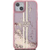 Originálne puzdro GUESS GUHCP15SLFCSEGP pre iPhone 15 (Liquid Glitter Gold Stripes / pink)