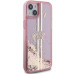 Originálne puzdro GUESS GUHCP15SLFCSEGP pre iPhone 15 (Liquid Glitter Gold Stripes / pink)