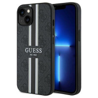 Originálne puzdro GUESS GUHMP15SP4RPSK pre iPhone 15 (kompatibilné s Magsafe 4G Printed Stripes / black)