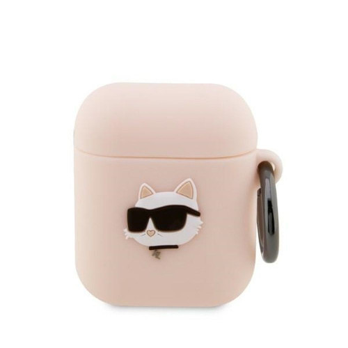 Originálne puzdro KARL LAGERFELD KLA2RUNCHP pre Apple Airpods 1 / 2 (3D Sil NFT Choupette / ružové)