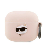 Originálne puzdro KARL LAGERFELD KLA3RUNCHP pre Apple Airpods 3 (3D Sil NFT Choupette / ružové)