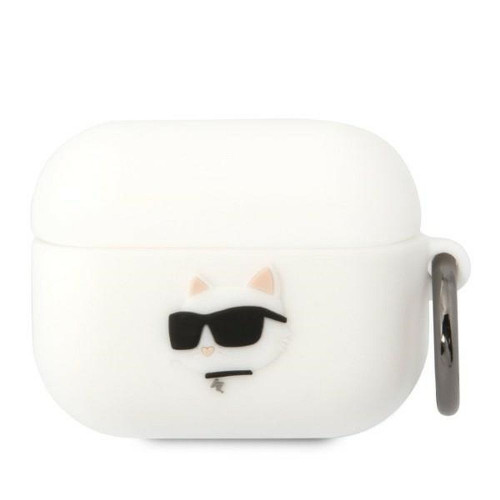 Originálne puzdro KARL LAGERFELD KLAPRUNCHH pre Apple Airpods Pro (3D Sil NFT Choupette / biele)