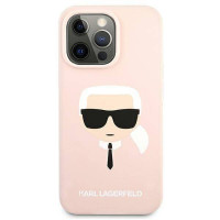 Originálne puzdro KARL LAGERFELD KLHCP13LSLKHLP pre iPhone 13 PRO (silikónové K. Head / svetlo ružové)