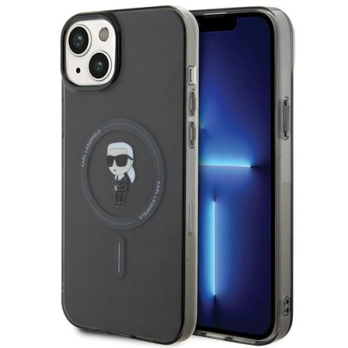 Originálne puzdro KARL LAGERFELD KLHMP15MHFCKNOK pre iPhone 15 PLUS (Ikonik + MAG / čierne)