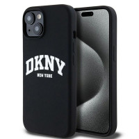 Puzdro DKNY pre IPHONE 14 kompatibilné s MagSafe DKHMP14SSNYACH (DKNY HC MagSafe Silicone W/White Arch Logo) čierne