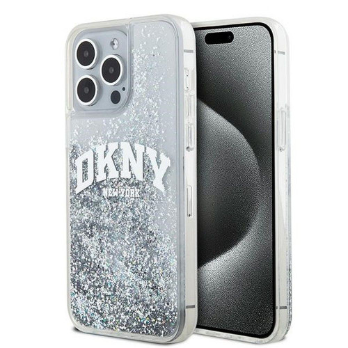 Puzdro DKNY pre IPHONE 15 Pro Max DKHCP15XLBNAET (DKNY HC Liquid Glitters W/Arch Logo) biele