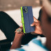 Puzdro FANCY Book pre IPHONE 16 navy / lime