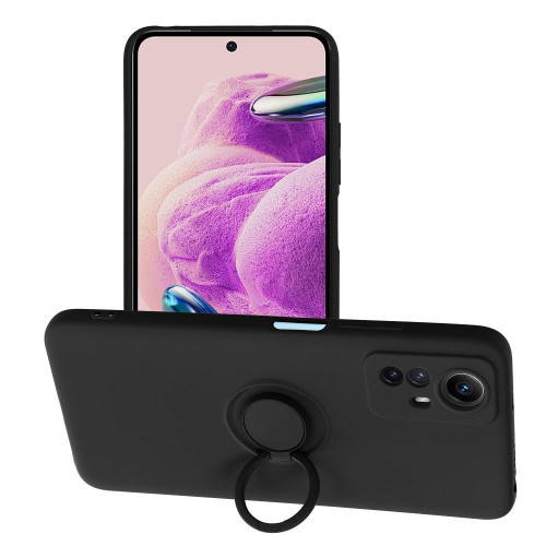 SILIKÓNOVÉ puzdro s krúžkom pre XIAOMI Redmi NOTE 12S čierne