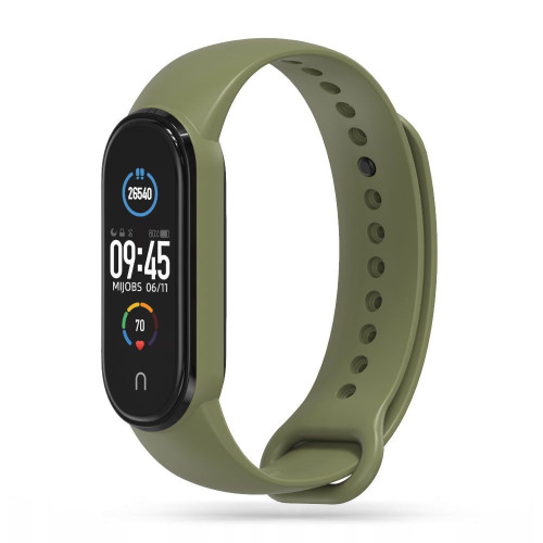 Silikonový remienok pre Xiaomi Mi Smart Band 5 / 6 / 6 NFC / 7 Military Green