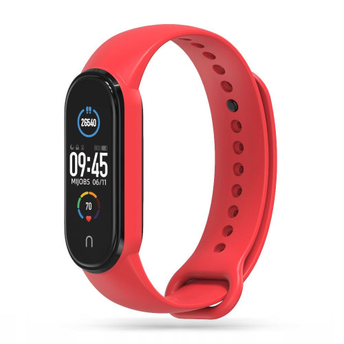 Silikonový remienok pre Xiaomi Mi Smart Band 5 / 6 / 6 NFC / 7 Red